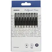 J.Burrows Grip Ballpoint Pens 1.0mm Black 10 Pack