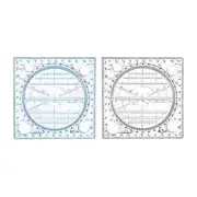 Geometric Ruler Plastic Draft Ruler Rotatable Ruler Template Measuring Tool