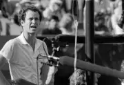 John McEnroe arguing with the referee at the 1982 U S Open tennis - Old Photo