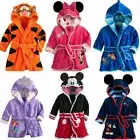 Unisex Kids Flannel Towel Bathrobe Dressing Gown Towelling Bath Robe Nightwear