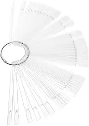 200pcs Fan Shape Nail Tips Nail Art Display Sticks for Diy Nails Nail Practice Sticks Ring Design Nail Polish Display Chart for Home Salon Use