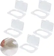 UtySty 5 Pack Baby Wipes Flip Lid Reusable Adhesive Sticky Dispenser Cover Non-Drying Cap for Child Water Wipe Packs Bag Package Portable Pouch Travel Wet Tissues Paper Towel Holder Countainer