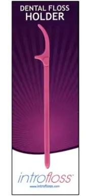 Introfloss Oral Best Dental Floss Holder Flosser Flossing Aid Made in EU Pink