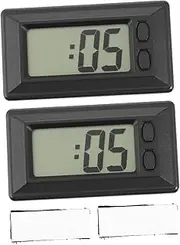 MUCKLILY 1set Date Digital Clock Compact Calendar Display for Car Desk Lightweight Easy to Install for Home Office Outdoor Activities 2pcs