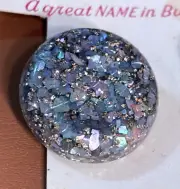VTG Lansing Buttons Acrylic Lucite Smooth Face Abalone Glitter Metal Shank 3/4"
