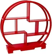 Folpus Wooden Dessert Display Shelf Wood Cupcake Stand Showcase Pantry Organizer Chinese Display Stand for Countertop Cafe Dessert , red