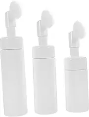 Ipetboom 3pcs Foaming Bottle Portable Empty Dispenser with Brush Head for Travel Gym Home Use for Facial Wash Liquid Shampoo Wash