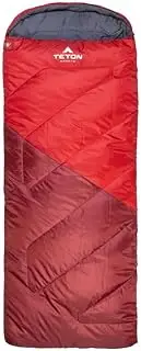 TETON Sports Li'l Celsius Sleeping Bag - 20F/-7C, Right Zip - Ruby and Grey - All-Weather Sleeping Bag for Adults and Kids - Camping Made Easy and Warm - Compression Sack Included