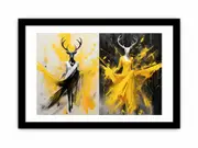 Abstract Stags Art Canvas Print