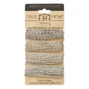 120' Brown Orange Gold Silver Metallic Natural Hemp String Cord Variety Pack