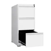 3 Drawer File Cabinet Steel Office Storage Furniture Organiser White Home Locking Filing Vertical Cupboard Unit for Letter Legal A4 F4 Documents