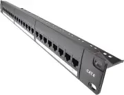 Kenable 24 Port RJ45 CAT6 Gigabit Through Coupler Patch Panel with Back Bar