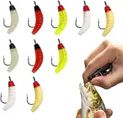 10 Pieces Mealworm Fishing Lure Baits, Soft Worm Fake Bait, Artificial Maggot Lures Shrimps for Fishing Enthusiasts & Fishers, 2cm/0.4g