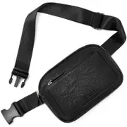 GGP Black Adjustable Waterproof Pu Leather Waist Bag Stylish Crossbody Belt Bag For Men & Women
