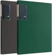 File Folders A4 File Folder with Transparent Inserts 60 Page Data Book Multi-Layer PP Contract Document Organizer 2 Pcs Binder