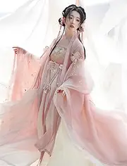 GDSCS Chinese Pink Hanfu Wedding Dress, 8-Piece Set, Suitable for Wedding Wear, Outdoor Spring Outing, Live Broadcast Decoration (Color : Pink, Size : S)