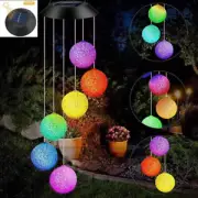 Wind Chimes Solar Powered LED Lights Changing Hanging Garden Yard Outdoor Decor