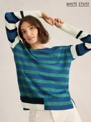 White Stuff Blue Olive Stripe Jumper (AY9119) | $127