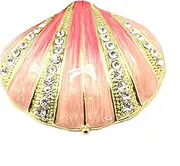 [Xiao Hua] Collectible Pink Seashell Ring Jewelry Box Engagement Ring Box Shell Shape (Pink)