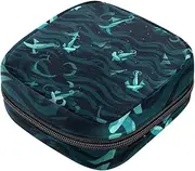Period Bag,Sanitary Napkin Storage Bag,Anchors and Gray Background,Tampon Holder for Purse
