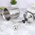 Jug Hand Pump Frother Metal Frothing Cup Latte Art Pitcher