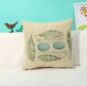 Blue Eggs And Feathers Pillow Cover