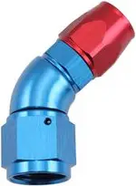 Aeroflow Stepped 45 Degree End -8 Hose to -10An Reducer Hose End Blueteflon - AF572-08-10D