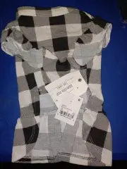 Grayson Pup The Label Buffalo Plaid Dog Dress-Black/White small 13-15 in.