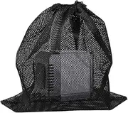 Pump Barrier Bag with Drawstring Pond Pump Filter Bag Fish Pond Filter Mesh Bag 12.1"×18", Black