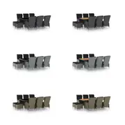 Outdoor Dining Set 9 Piece with Cushions Poly Rattan Dark/Light Grey vidaXL