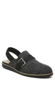 LifeStride Zaida Flats Slingback Slip On Buckle Mules Charcoal Gray Size 7 NEW