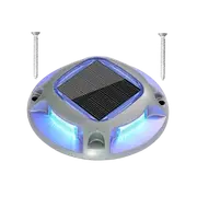 2x Blue White LED Solar Pathway Light Outdoor Road Dock Deck Step Driveway Lamp