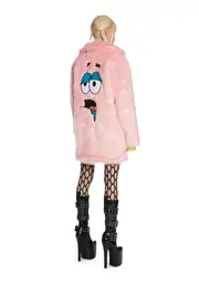 [Dolls Kill x SpongeBob] I'm With Dummy Faux Fur Coat