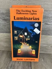 Halloween Lumineers Black Cat Magic Lanterns Paper Bag Lumineers VTG Empire