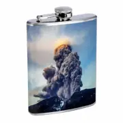 Volcanoes D8 Flask 8oz Stainless Steel Hip Drinking Whiskey