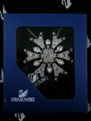 SWAN SIGNED SWAROVSKI PAVE' CRYSTAL SNOWFLAKE NECKLACE~BROOCH NIB CYBER SALE!