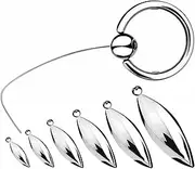 SAHOOSAFETY Extra Long Stainless Steel Penis Plug Ball Urethral Dilators with Pull Ring Penis Ring, Prostate Urethral Probes Masturbation Sex Toys for Men(L+XL)