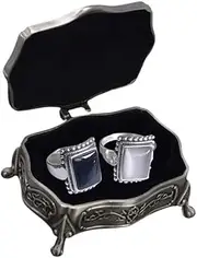 [Generic] Genuine 925 Sterling Silver Lucifer Morningstar's Ring in prestige metal box ~ Natural white/black gemstone statement Ring ~ TV Show Jewelry ✬✬✬By Fantasy World✬✬✬