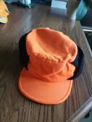 N-CAP - Bright Orange and Black with Ear/Neck Flap - Size L/XL Cap Hat! New