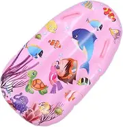 1Pc Double Handle Inflatable Surfboard for Floating Swim for Pool Beach Fun Vibrant Pink Color