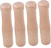 4pcs Garlic Press Crusher Wood Pestle Tool Multipurpose Kitchen Utensil Masher Stick for Spices and Garlic