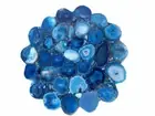 Blue Agate Unique Center/Corner Coffee Table Top Precious Stone Handmade Decor
