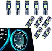 Pack-10PS Car T15 LED Instrument Light Bulbs, High-Brightness 3SMD 3030 Chip Bulb, For 12V Automotive Dashboard Air-Conditioning Lamp Replacement (Blue Light)