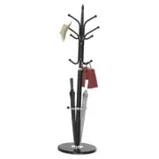 Metal Coat Rack Freestanding, Coat Hanger Stand With Natural Marble Base, Black