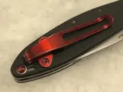 Red Titanium Deep Pocket Clip & Screw Set For Kershaw 1660 Leek Liner Lock Model