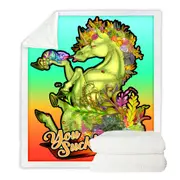 Funny Chameleon and Rudicorn Quote Throw Blanket
