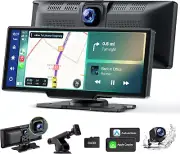 Wireless Carplay Screen for Car with 2.5K Dash Cam, 1080P Backup Camera, 9.26" P