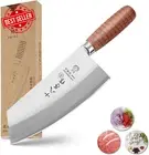 7" Chinese Chef Cleaver Knife Stainless Steel Ergonomic Wooden Handle