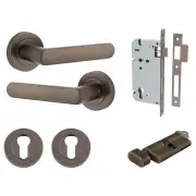 Osaka Lever Round Rose Entrance Kit w Lock K/T