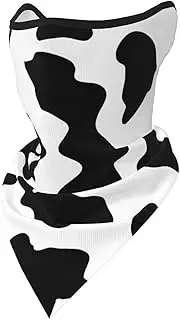 DEXNEL Black and White Cow Print Face Mask Summer Cover Protection Balaclava Men Women for Beach Activities